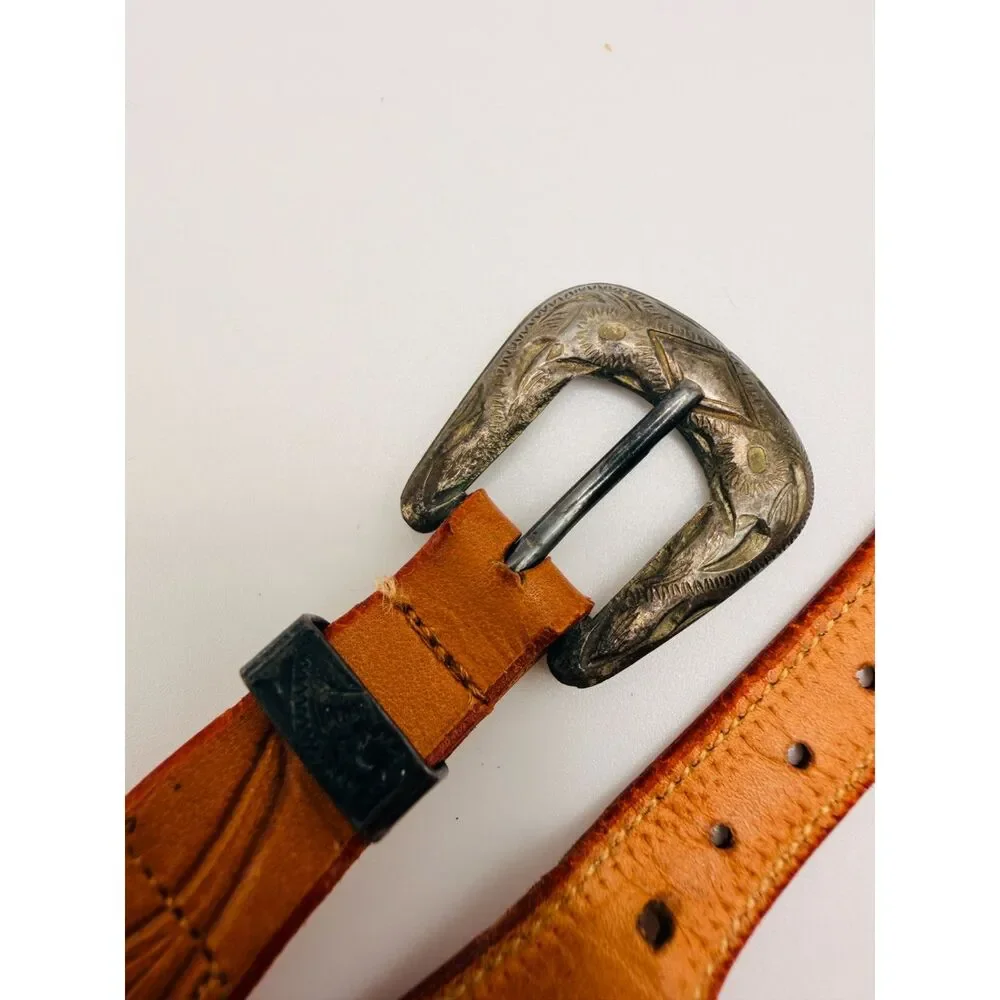 Rare Western Sterling Silver Belt Buckle Watch Band